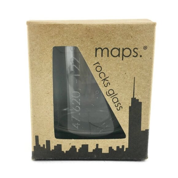 The Uncommon Green MAPS ROCKS GLASS SEATTLE Neighborhoods Etch Wiskey Glass NEW - Picture 1 of 14